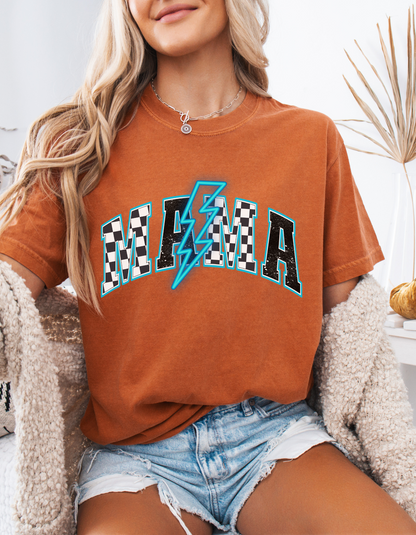 Neon blue mama tee
