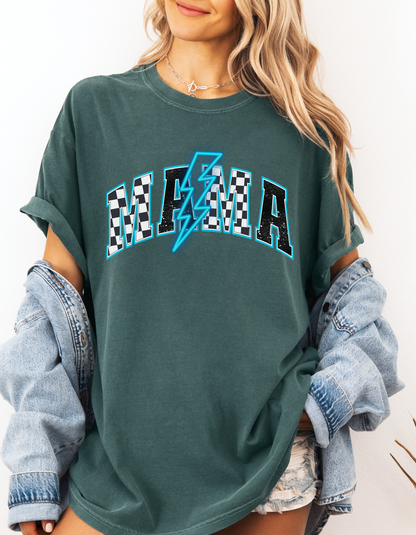 Neon blue mama tee