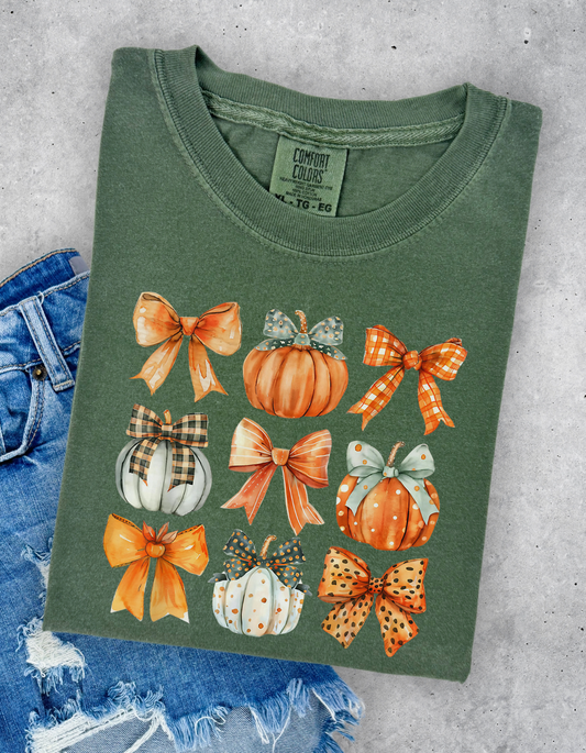 Pumpkin and bows tshirt