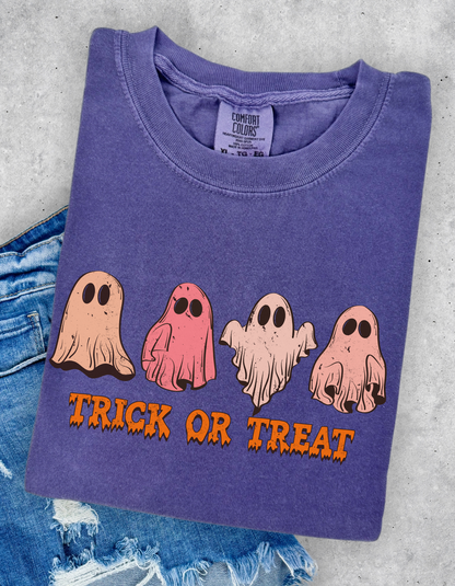 Ghost trick or treat graphic tee
