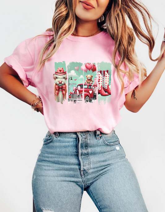 Valentines collage graphic tshirt