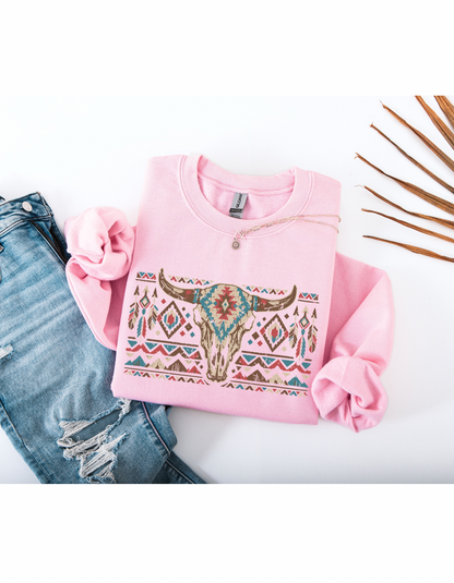 Aztec Bull Crewneck Sweater