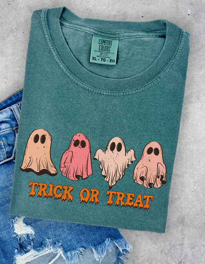 Ghost trick or treat graphic tee