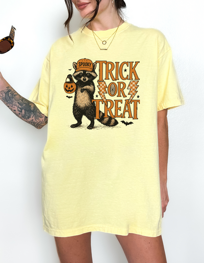 Trick or Treat Raccoon Graphic tee