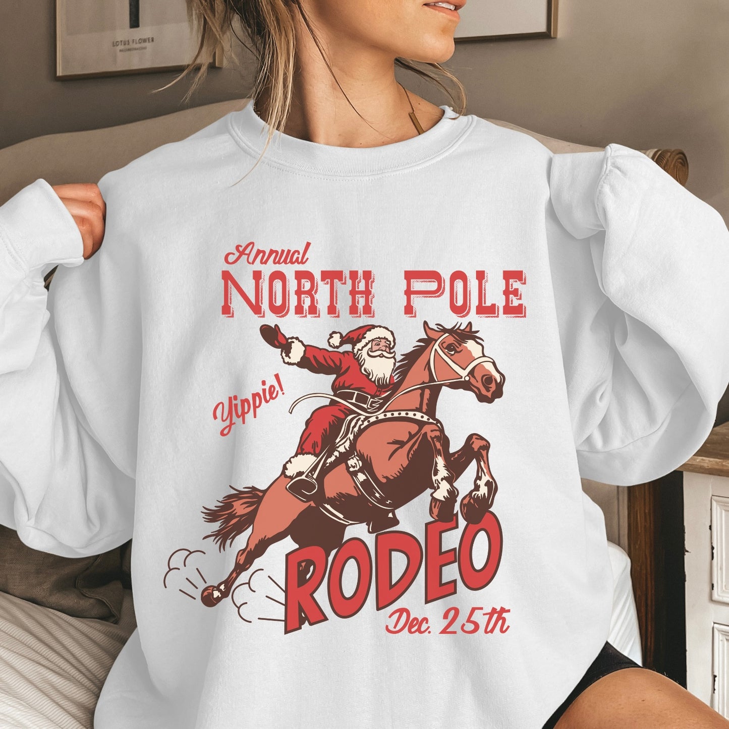 North Pole Rodeo Crewneck Sweater