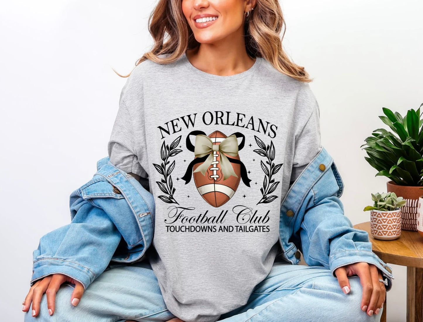 Football Team Bow Graphic Tees