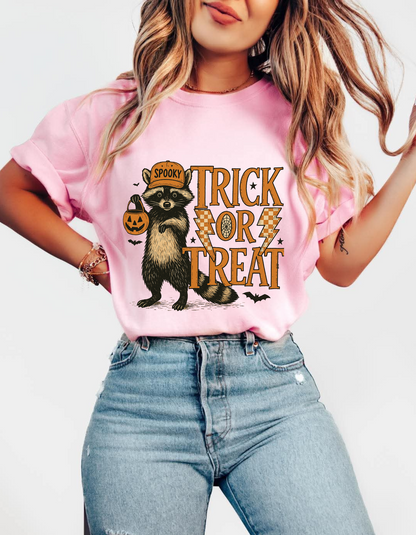 Trick or Treat Raccoon Graphic tee