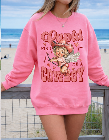 Cupid Cowboy Crewneck Sweater