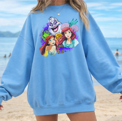 (Pre-order) Little Mermaid Collage Crewneck Sweater