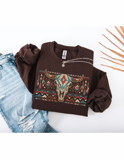 Aztec Bull Crewneck Sweater