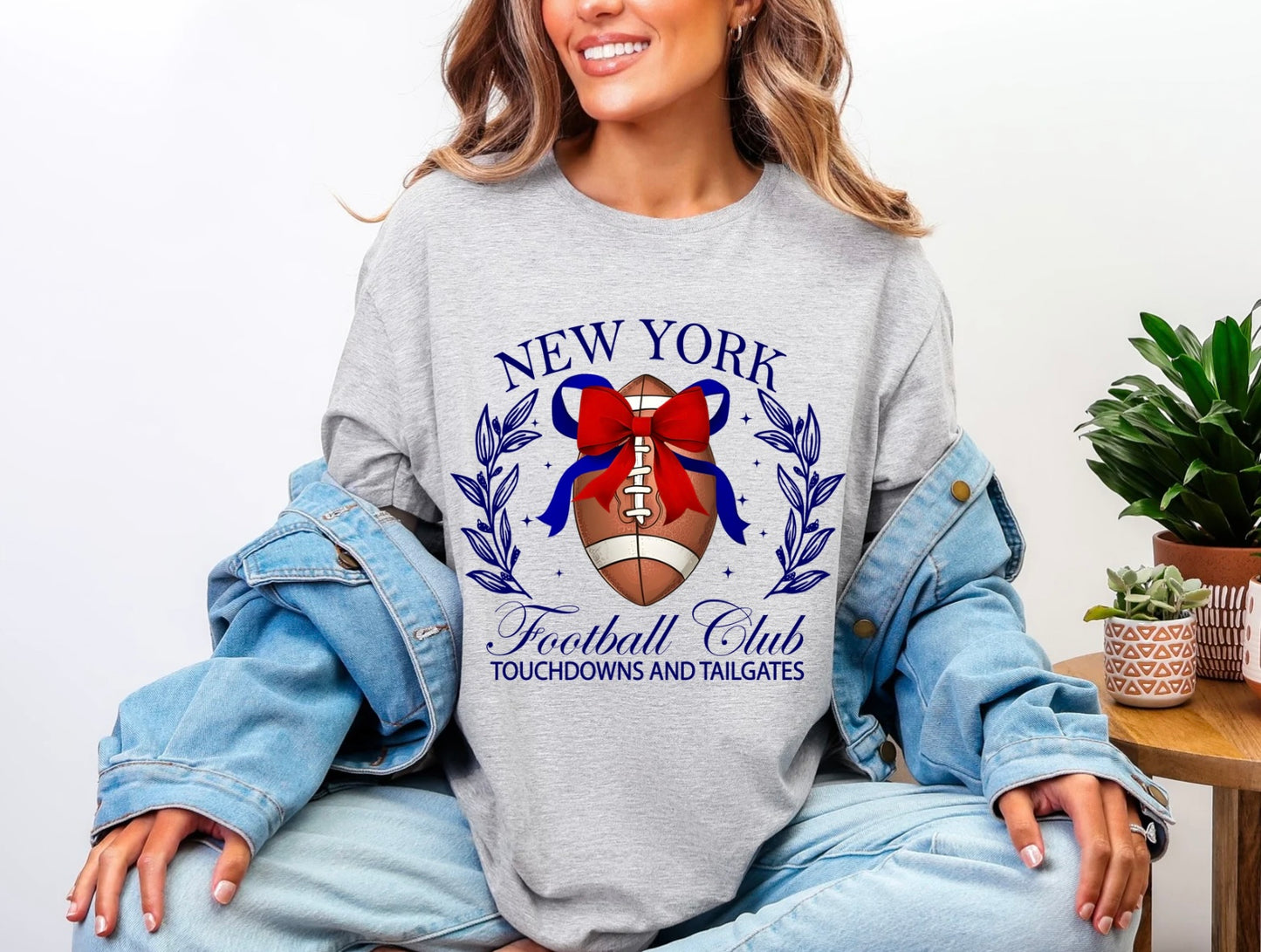 Football Team Bow Graphic Tees