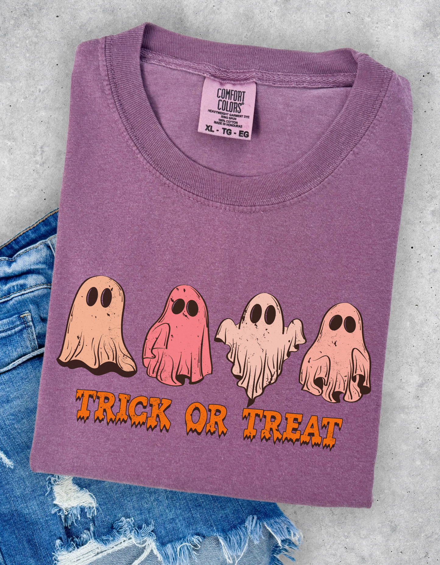 Ghost trick or treat graphic tee