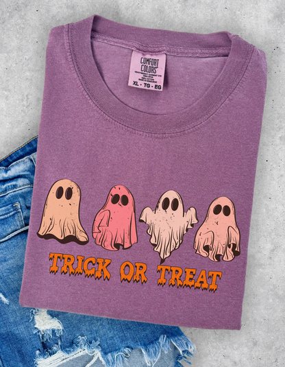Ghost trick or treat graphic tee