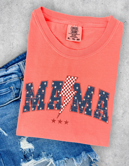 Red white and blue Mama Graphic Tee