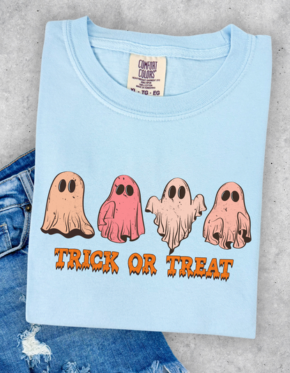 Ghost trick or treat graphic tee