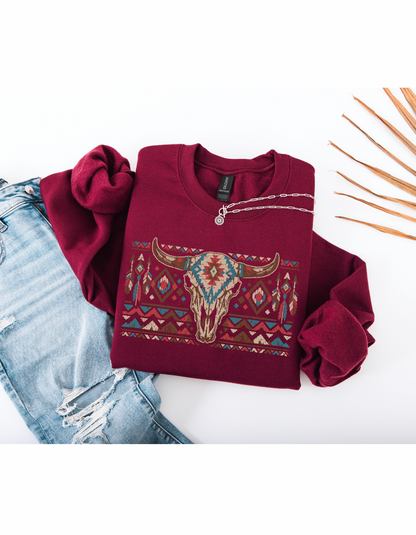 Aztec Bull Crewneck Sweater