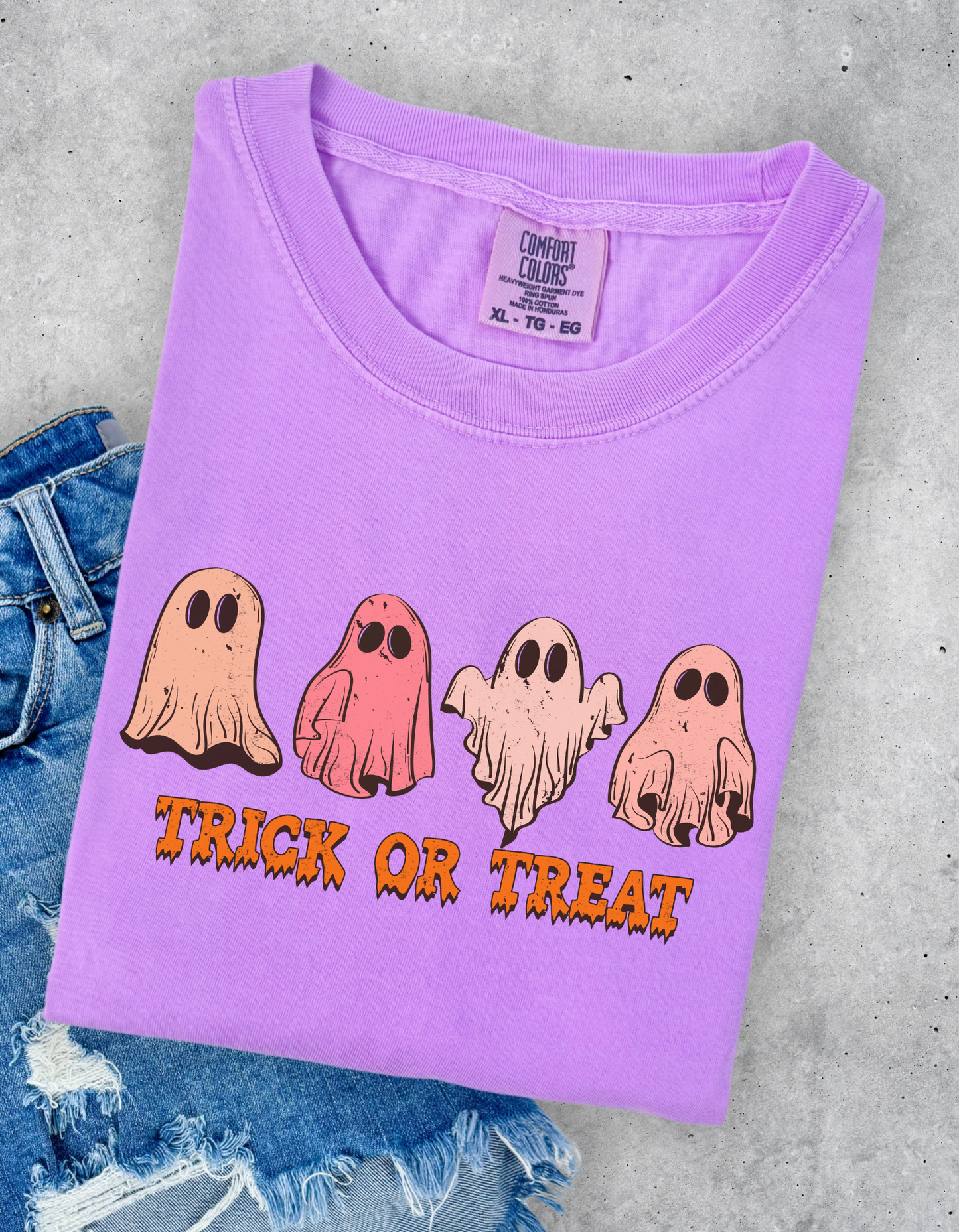 Ghost trick or treat graphic tee