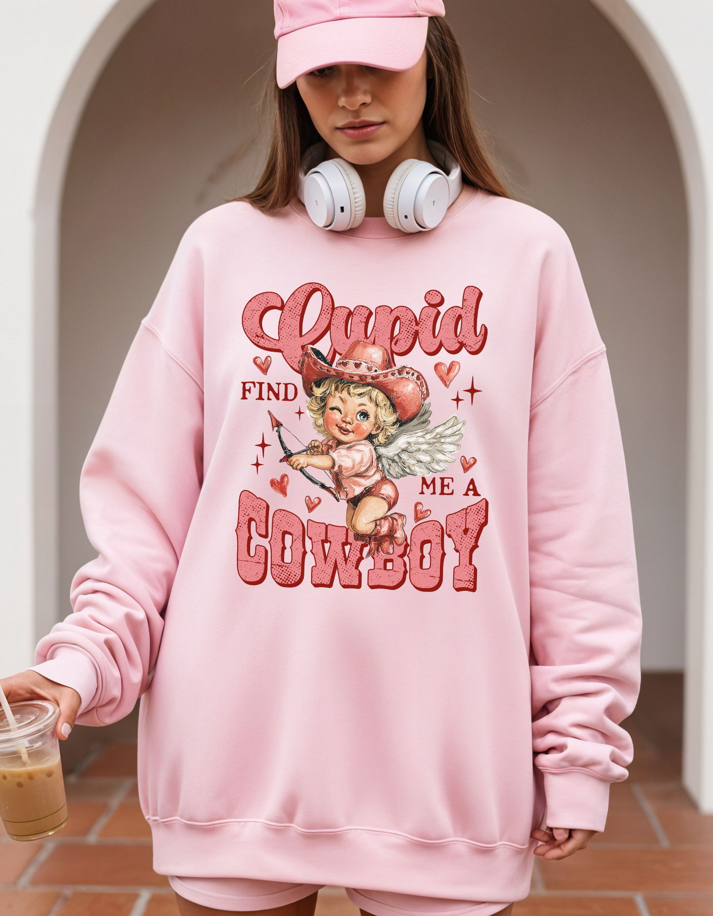 Cupid Cowboy Crewneck Sweater