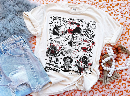 Retro Halloween Characters Graphic Tee