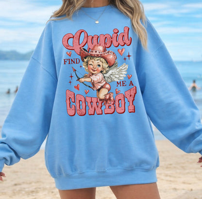 Cupid Cowboy Crewneck Sweater