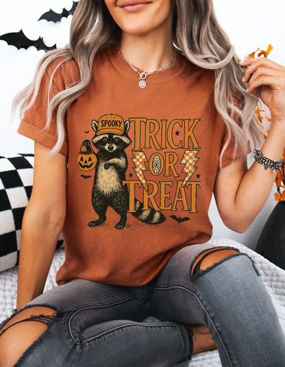 Trick or Treat Raccoon Graphic tee