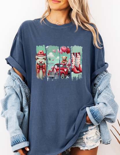 Valentines collage graphic tshirt