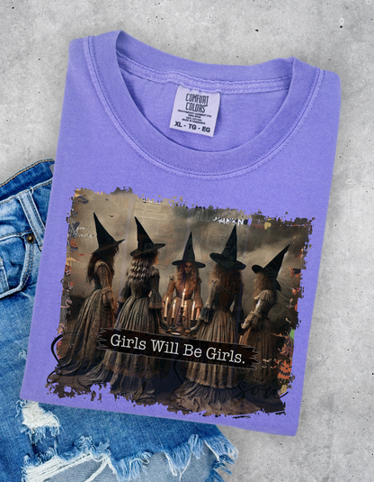 Girls will be girls witches graphic tee