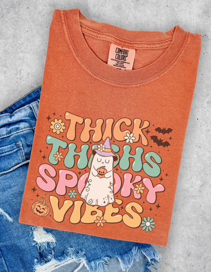 Thick thighs spooky vibes tee