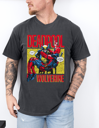 Deadpool Wolverine comic tee