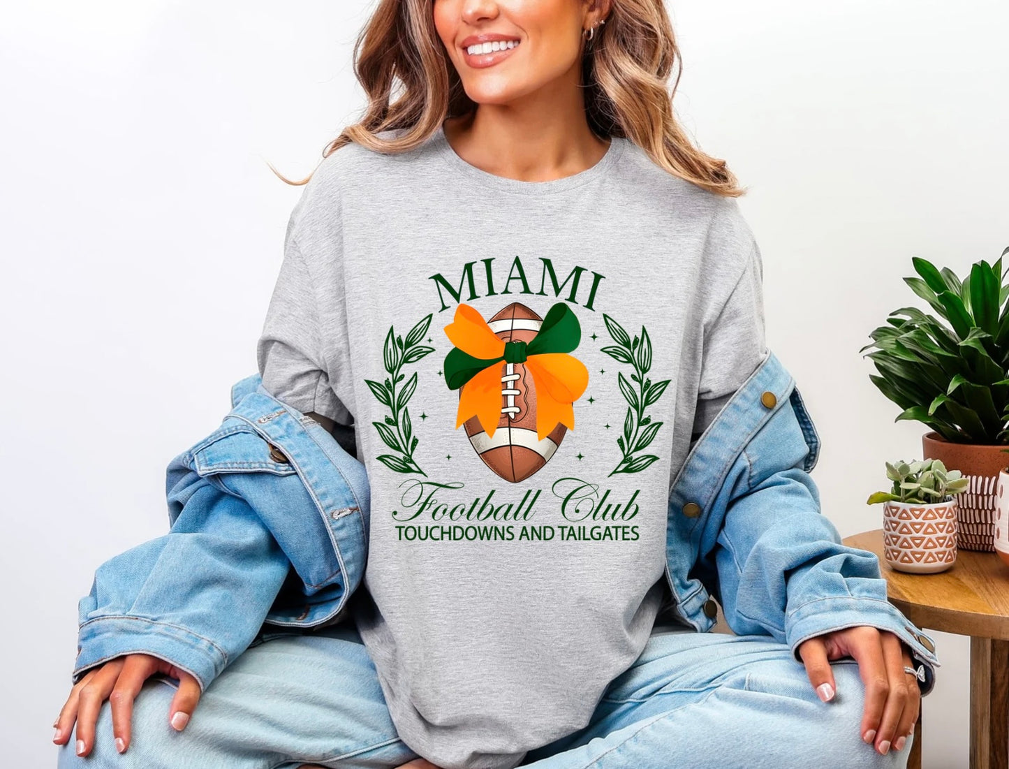 Football Team Bow Graphic Tees