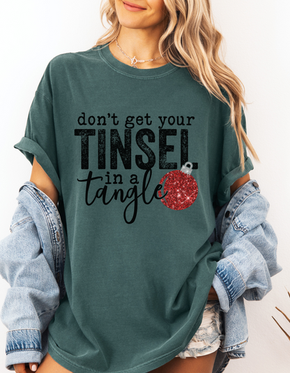 Tinsel in a tangle tee