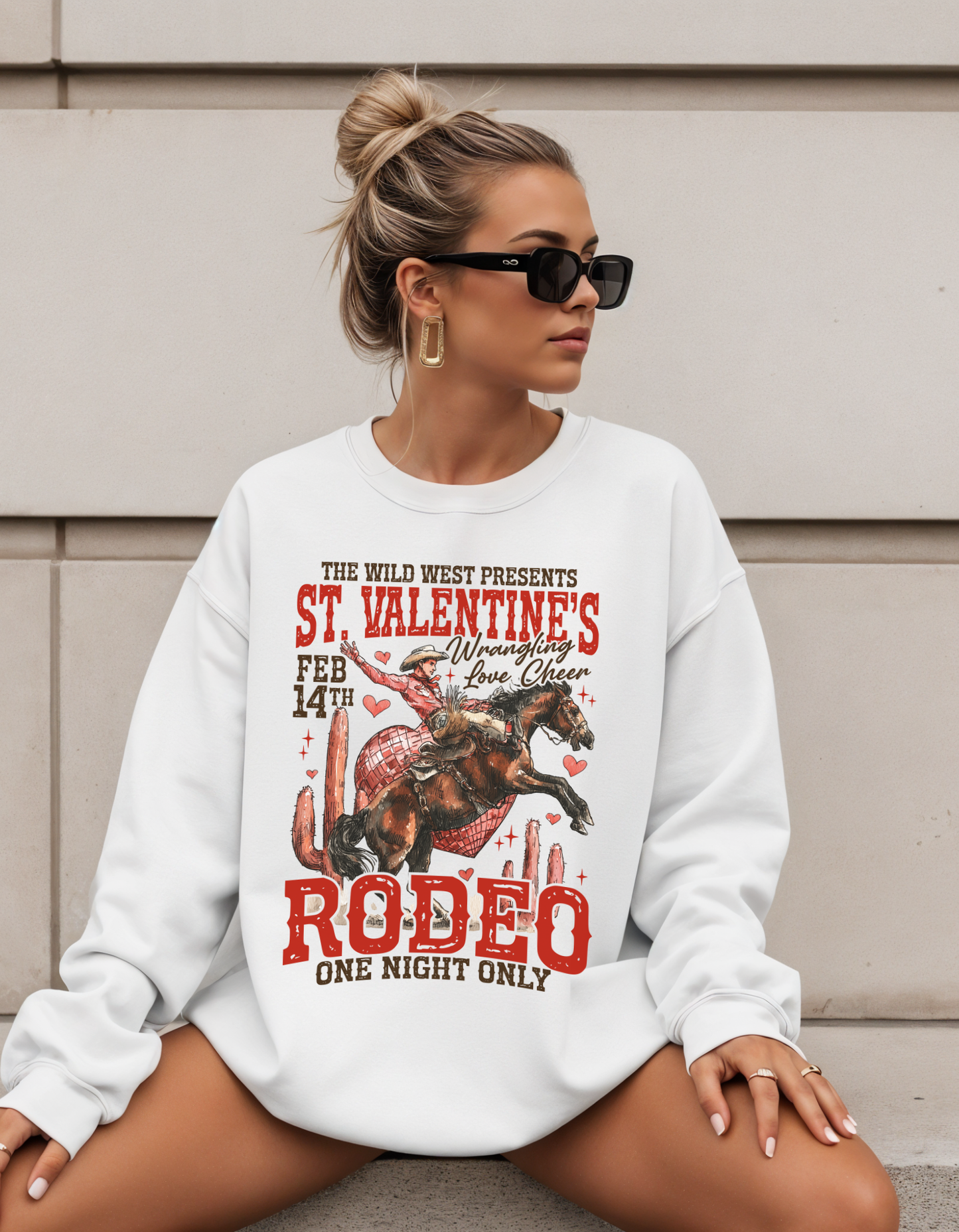 St. valentines Rodeo Crewneck Sweater