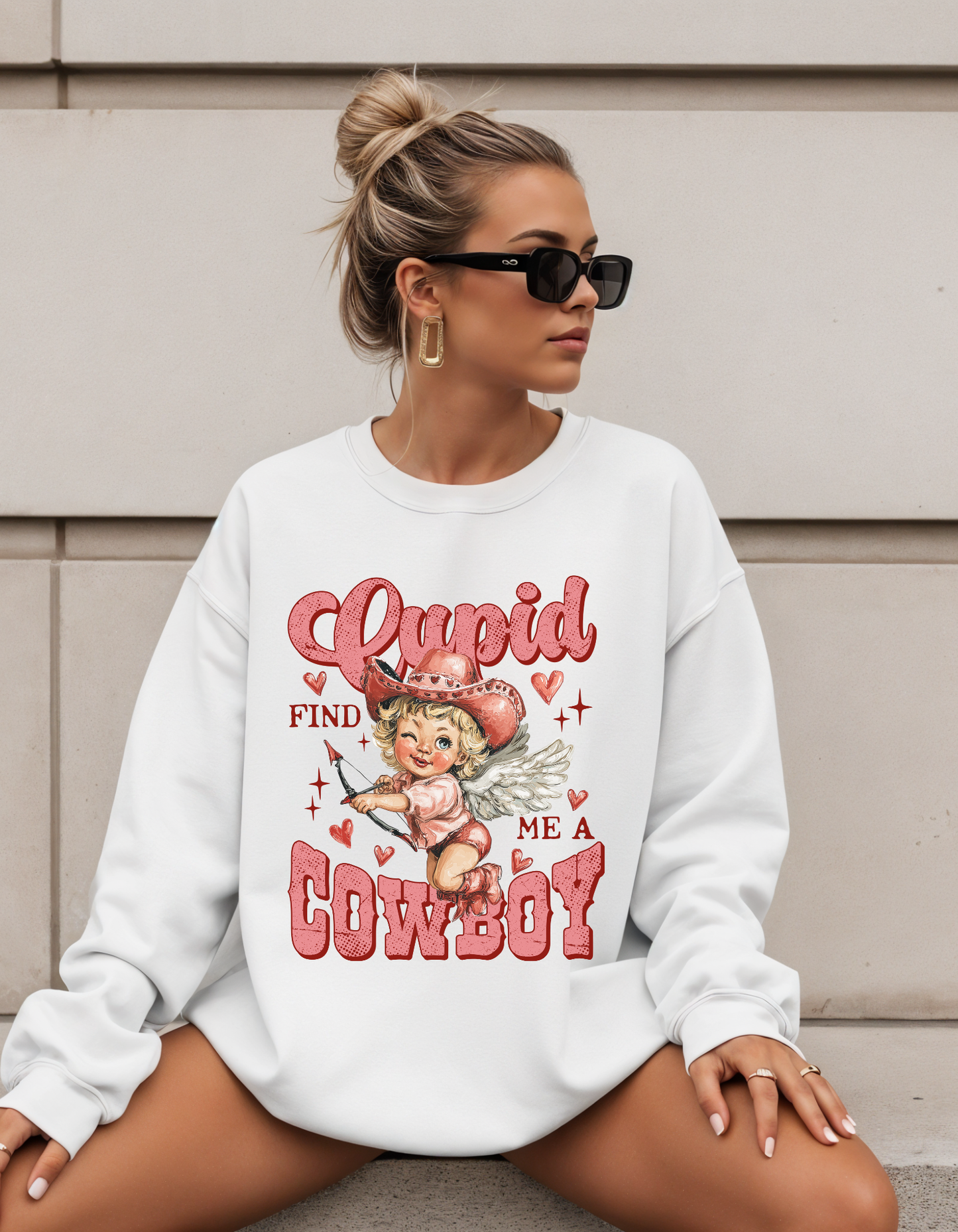 Cupid Cowboy Crewneck Sweater