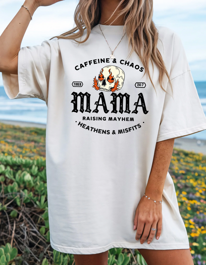 Caffeine and chaos Mama Graphic Tee