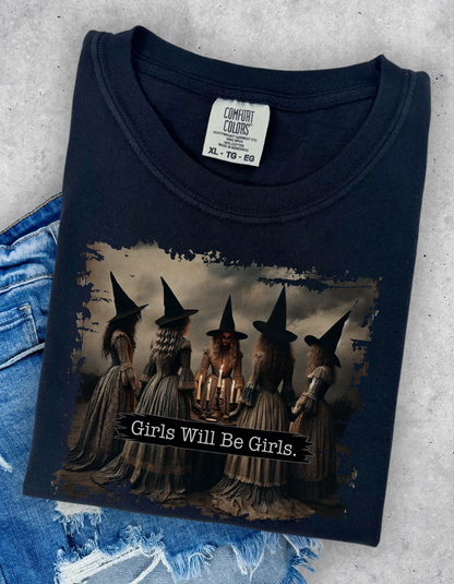 Girls will be girls witches graphic tee