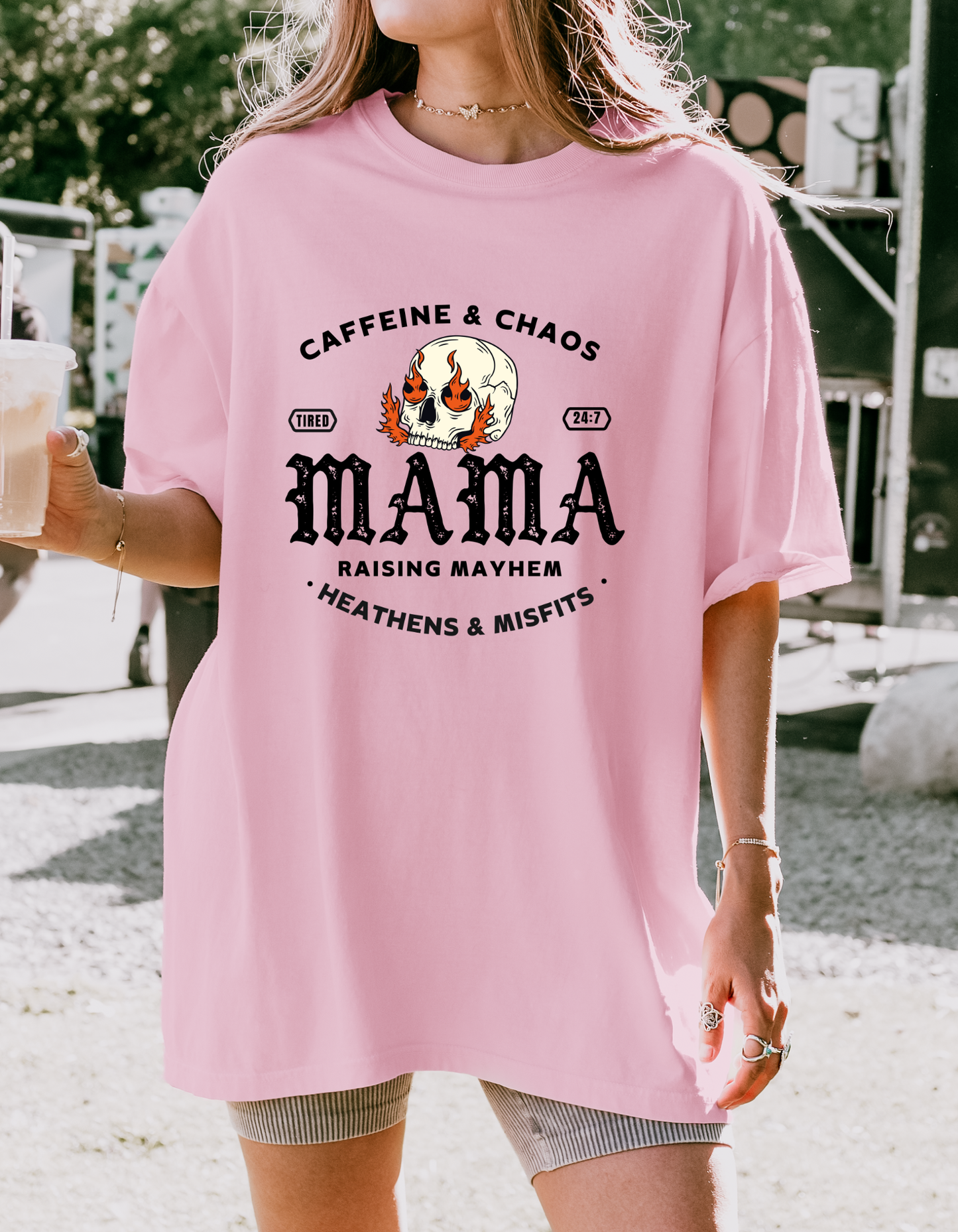 Caffeine and chaos Mama Graphic Tee