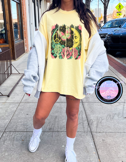 Retro peace brushstroke graphic tee