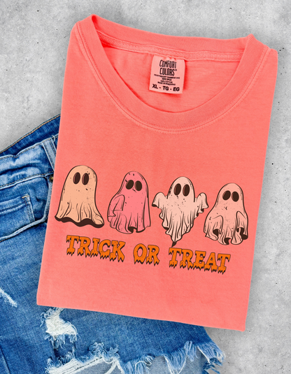 Ghost trick or treat graphic tee
