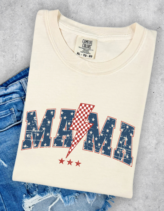 Red white and blue Mama Graphic Tee