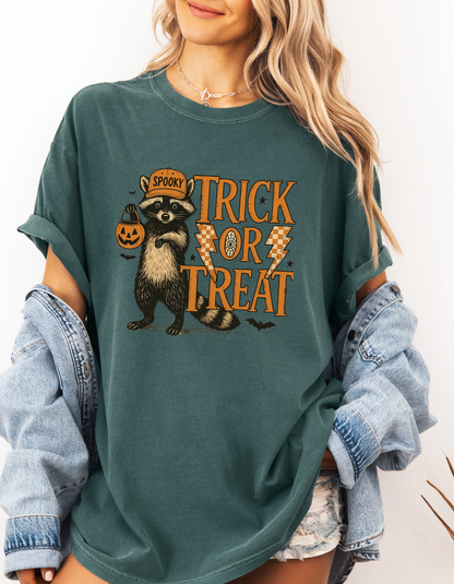 Trick or Treat Raccoon Graphic tee