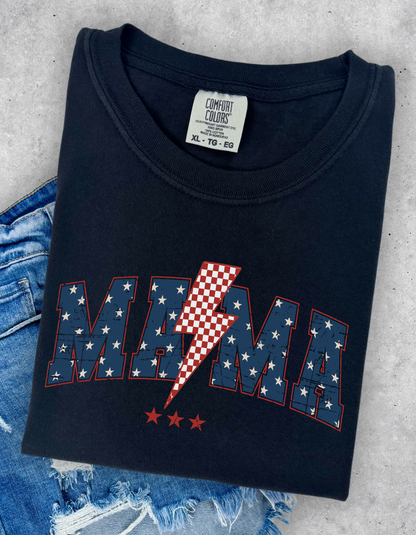 Red white and blue Mama Graphic Tee
