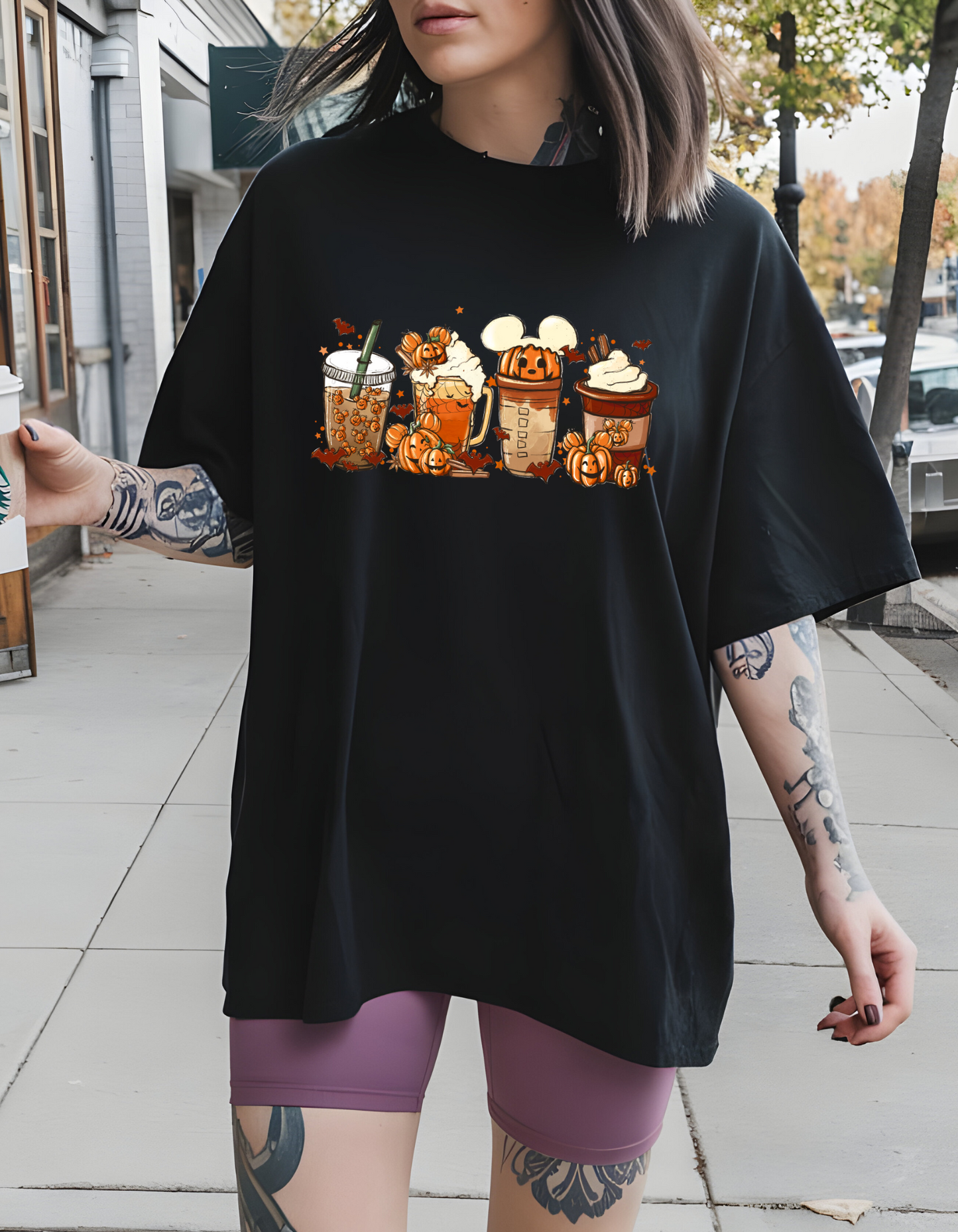Pumpkin Coffee Cups Graphic Tee