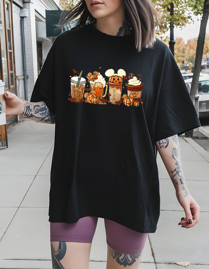 Pumpkin Coffee Cups Graphic Tee
