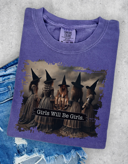 Girls will be girls witches graphic tee