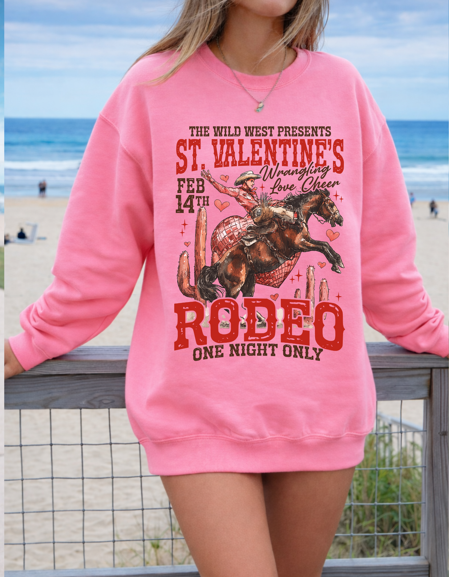 St. valentines Rodeo Crewneck Sweater