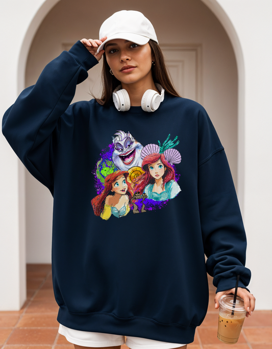 (Pre-order) Little Mermaid Collage Crewneck Sweater