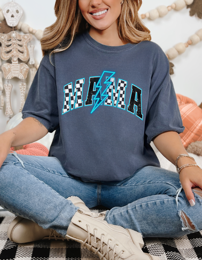 Neon blue mama tee