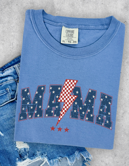 Red white and blue Mama Graphic Tee
