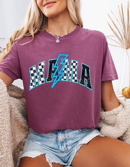 Neon blue mama tee