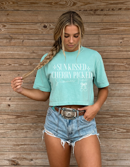 Cherry Picked Cropped Boxy Tee